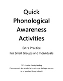 Quick Phonological Awareness Activities for Extra Practice