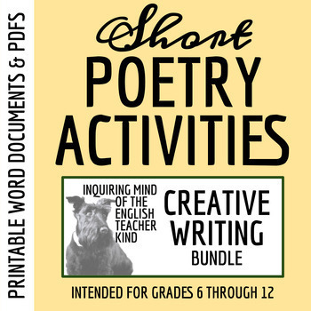 Preview of Quick Poetry Activities for High School Creative Writing (Printable Bundle)