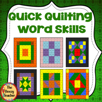 Preview of Quick Quilting Word Skills | Coloring | Short Vowel Words  | Number Words