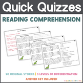 Quick Quizzes Reading Comprehensions | ELA | Guided & Inde