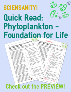 Preview of Quick Read: Phytonplankton - Foundation for Life passage and assessment