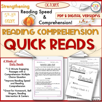 Preview of Reading Comprehension Quick Passages {October}