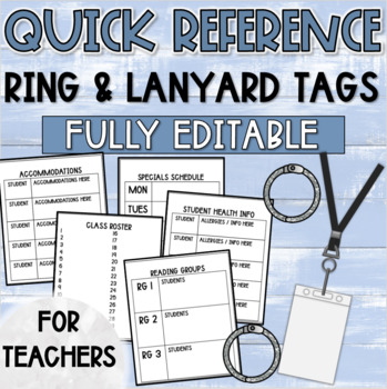 FREE Lanyard Class List or Schedule - Printable Editable Roster ID