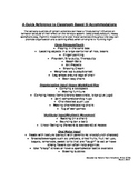 Quick Sensory Intervention Reference Guide for Classroom Teachers