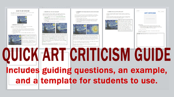 Preview of Quick & Simple Art Criticism Guide