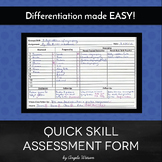 Quick Skill Assessment Form: A simple system for different