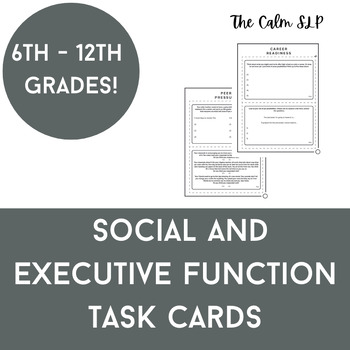 Preview of Social Skills and Executive Functioning Skills Task Cards Speech Therapy
