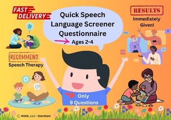 Preview of Quick Speech Language Screener w/ Results Only 9 Questions!