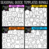 Quick Templates: Spring, Summer, Fall, Winter, Clipart Bundle
