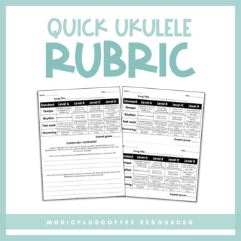 Preview of Quick Ukulele Printable | Rubric