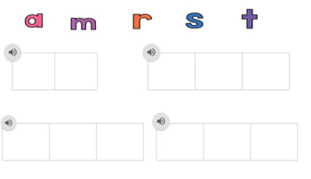 Preview of Quick Virtual Phonics Activities (s, t, m, r)