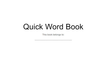Preview of Quick Word Book with Pictures
