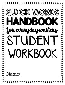 Preview of Quick Words Student Books for Personal Writing Dictionaries, Personal Word Walls