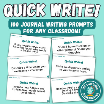 Preview of Quick Write! 100 Daily Journal Writing Prompts for Any Classroom!