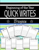 Quick Write Bundle | Beginning of the Year | 13 Topics | N