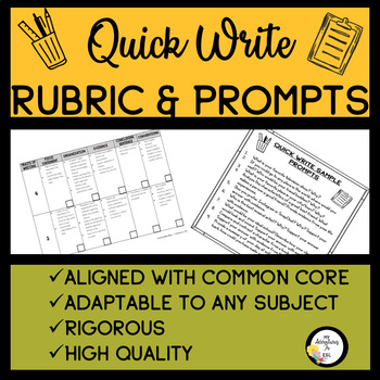 Preview of ESL Writing Activities: Quick Write Rubric & Prompt