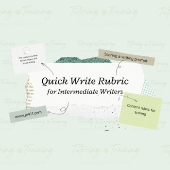 Preview of Quick Write Rubric for Intermediate Writers