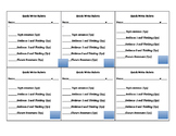 Quick Write / Short Answer Grading Rubric