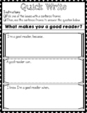 Quick Write Worksheet - What makes you a good reader? ENGL
