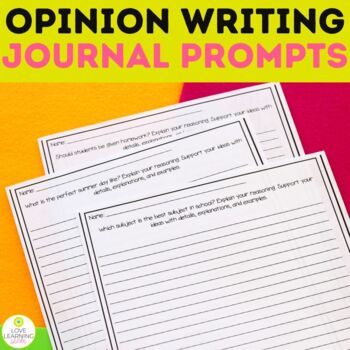 Opinion Writing Prompts for Quick Writes or Writing Centers - Printable ...