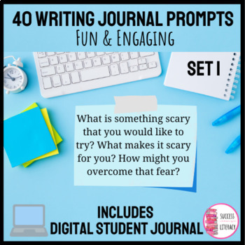 Preview of Quick Writes Writing Journal Prompts & Digital Journal for Middle or High School