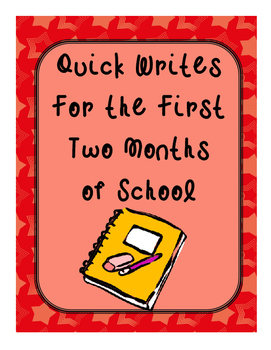 Preview of Quick Writes and Journal Prompts for the First Months Back
