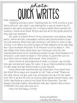 Quick Writes for Upper Elementary Students by Literacy for Big Kids