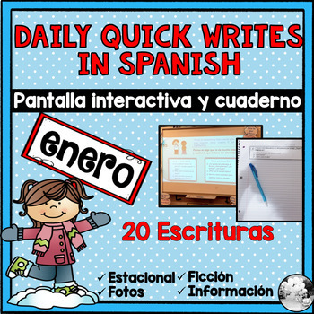 Preview of Quick Writing Prompts in Spanish - Quick Writing Prompt - Escritura rapida