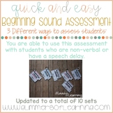 Quick and Easy Beginning Sound Assessment