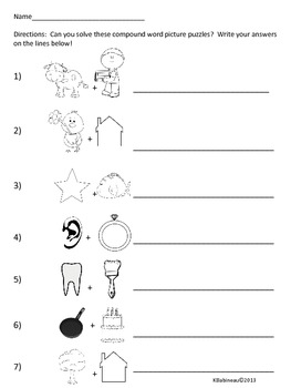 Quick and Easy Compound Word Puzzle Worksheet - FREEBIE! by Kathy Babineau