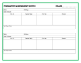 Quick and Easy Formative Assessment Note Template for Teachers