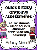 Quick and Easy Ongoing Assessments: Alphabet and Number Id