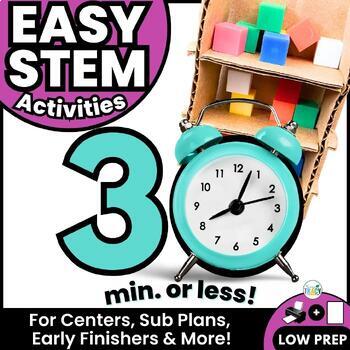 Preview of EASY STEM ACTIVITIES for STEM Sub Plans - Centers - Early Finishers & Warm-ups