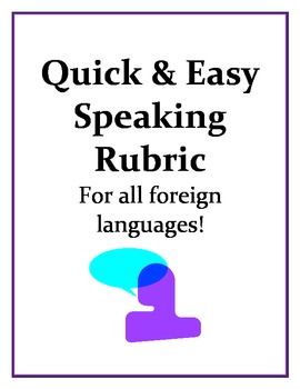 Preview of Quick and Easy Speaking Rubric for All Foreign Languages