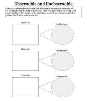 Preview of Quick observable and unobserved handout