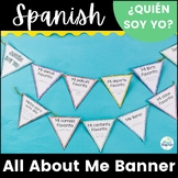 Spanish Back to School Activity All About Me Pennant Banne