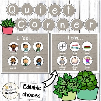 Preview of Quiet Corner ( Calming Corner, Safe Place, Safe Spot ) Burlap, Farmhouse