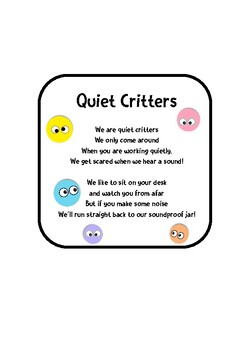 Behavior Classroom Management Tool 2 Jars of Quiet Critters Teachers Elementary Students Homeschooling Tool