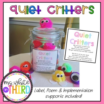 Preview of Quiet Critters- Poem, Label & Directions!
