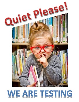 quiet testing please sign kids children signs poster library test subject read sara finstad