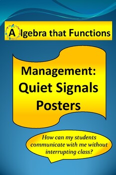 Preview of Classroom Management Quiet Signal Posters to get Teacher's Attention *DISTANCE