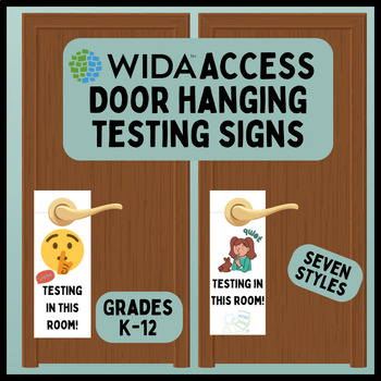 Preview of Quiet Testing Doorhanger Signs WIDA and Regular; Removable; ACCESS Testing K-12