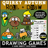 Quirky Autumn or Fall Fun Roll and Draw Game Sheets | Grou
