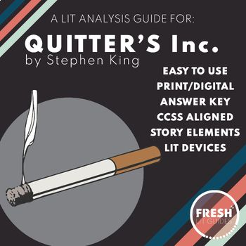 Preview of Quitter's Inc. Lit Guide | Stephen King | Literary Devices | Analysis