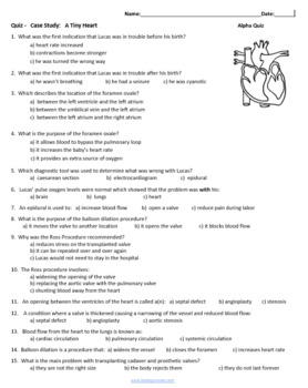 a tiny heart case study answer key pdf