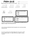 Quiz- Addition, Subtraction & Rounding