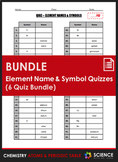 Quiz - Element Names and Symbols (6 Quiz Set)