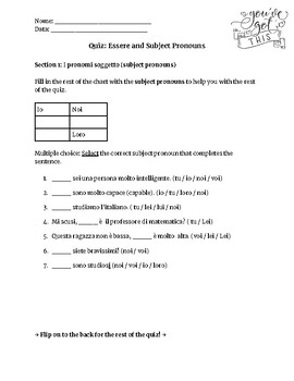 Quiz di matematica 6 worksheet