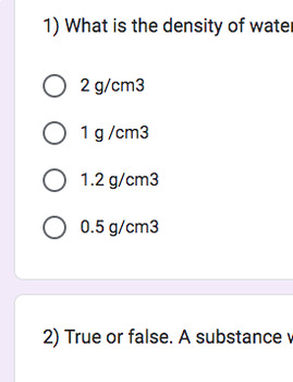 Preview of Quiz- Finding physical property of Density 