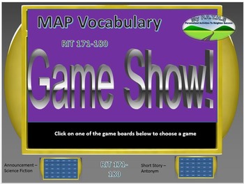 Preview of MAP TEST READING VOCABULARY GAME - Game Show (RIT BANDS 171-180)